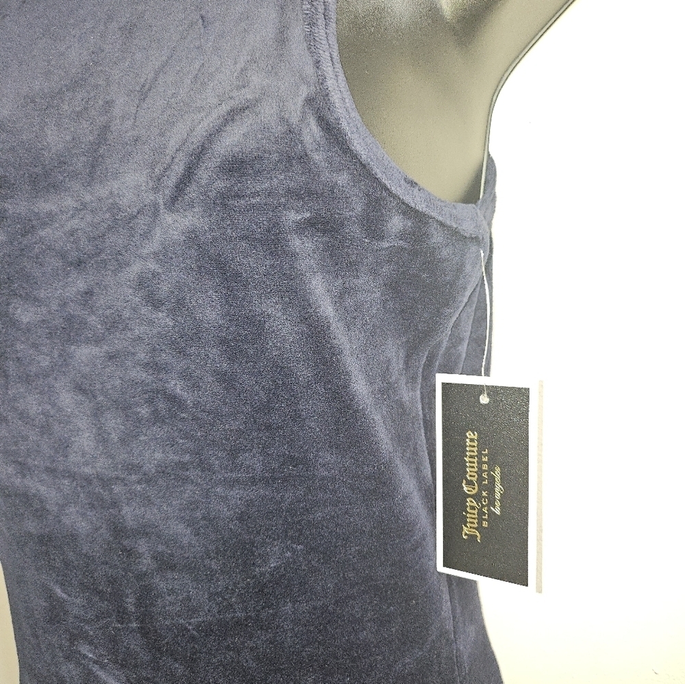 NWT Juicy Couture Velour Tank Dress Dark Blue Regal High Neck Small - Picture 7 of 9